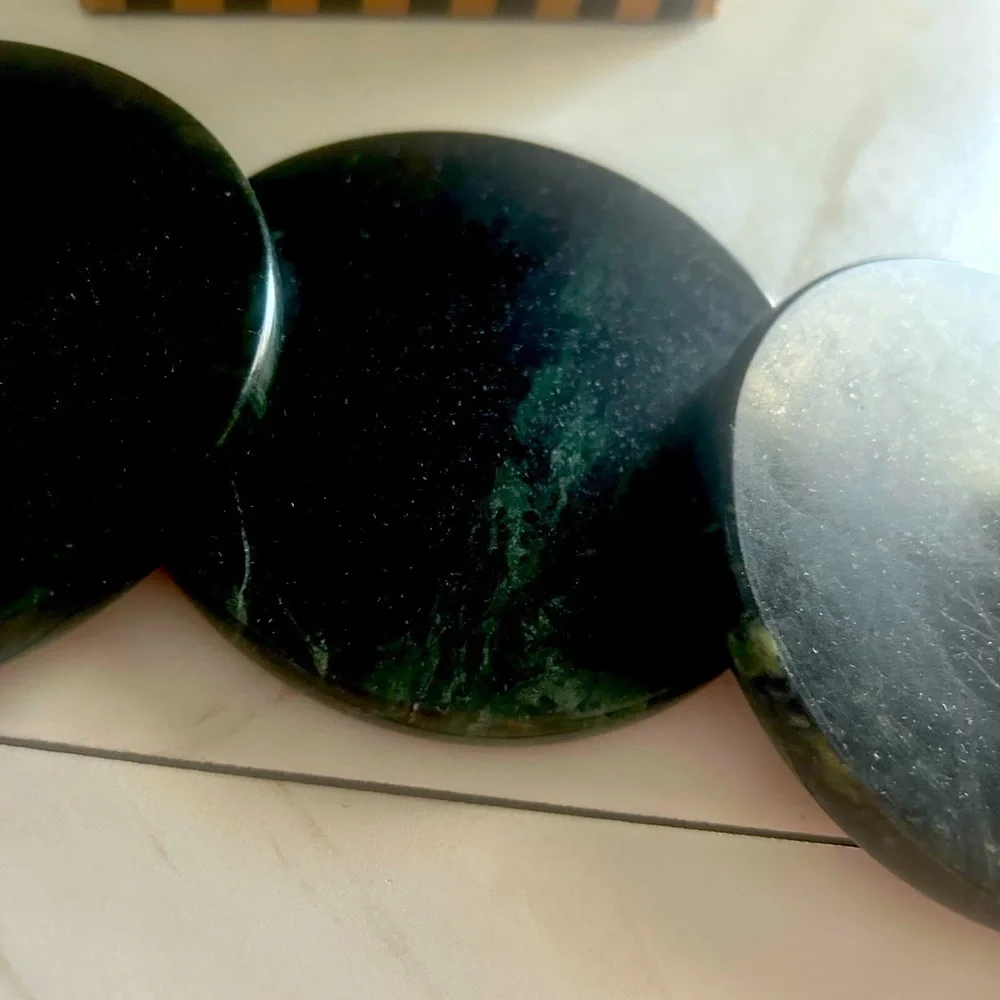 🍀 3 for $25 Black and Brown Marble Coaster Set Non Slip or Scratch Bottom